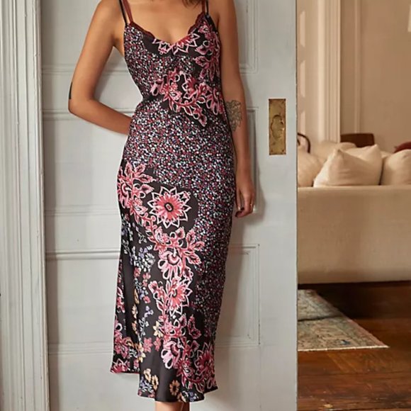 Sale! FREE PEOPLE Your Better Side  Midi Slip Dress  392tnm - Picture 2 of 8